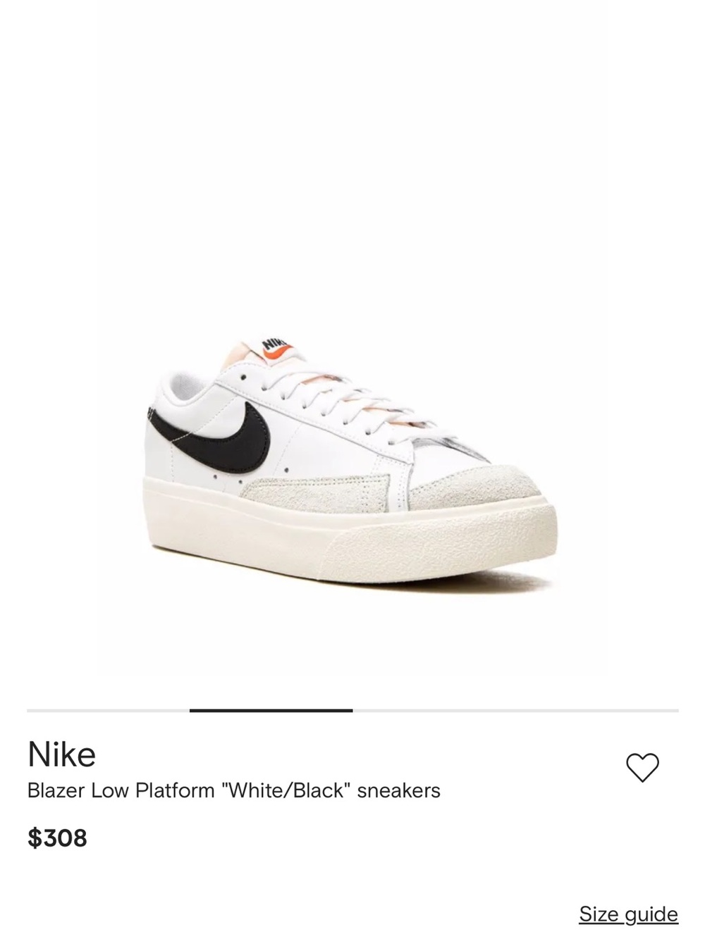 Nike Blazer Low Platform Women’s White Sneakers with Light Gray Suede Toe